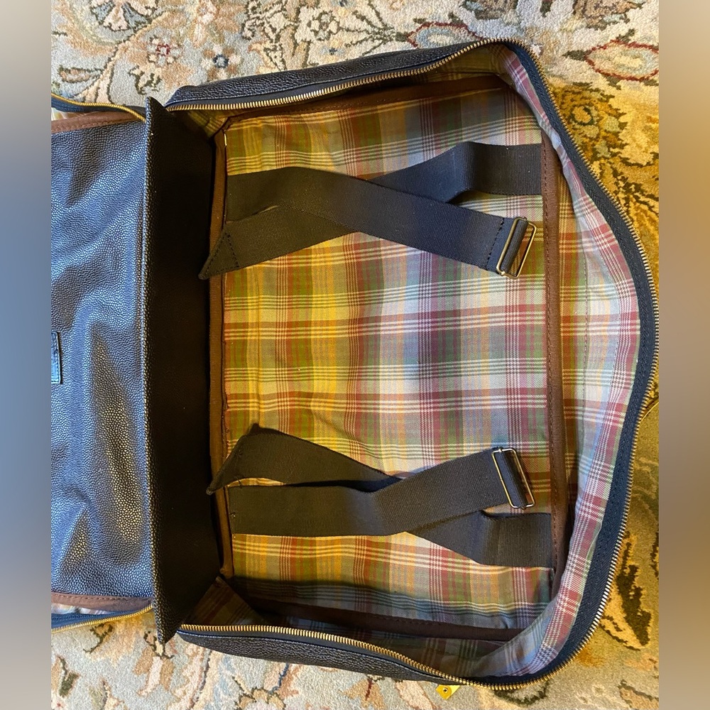 ***Host Pick*** Mulberry Brown Leather Weekender Bag, Water Resistant, Brass - Picture 4 of 8